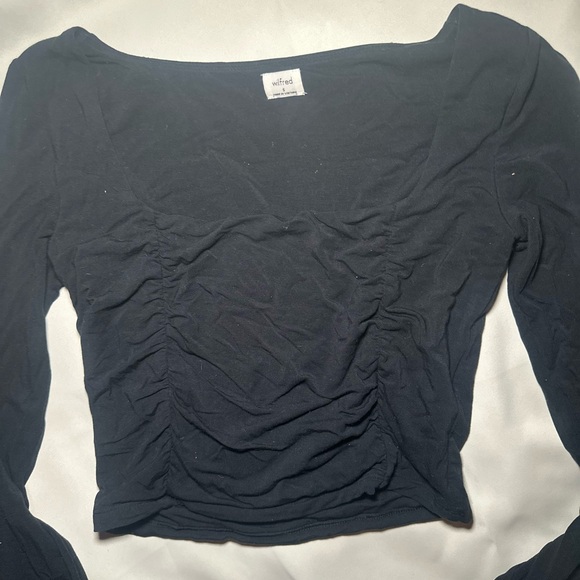 Aritzia Wilfred Black Square Neck Long Sleeve Top - Picture 4 of 5